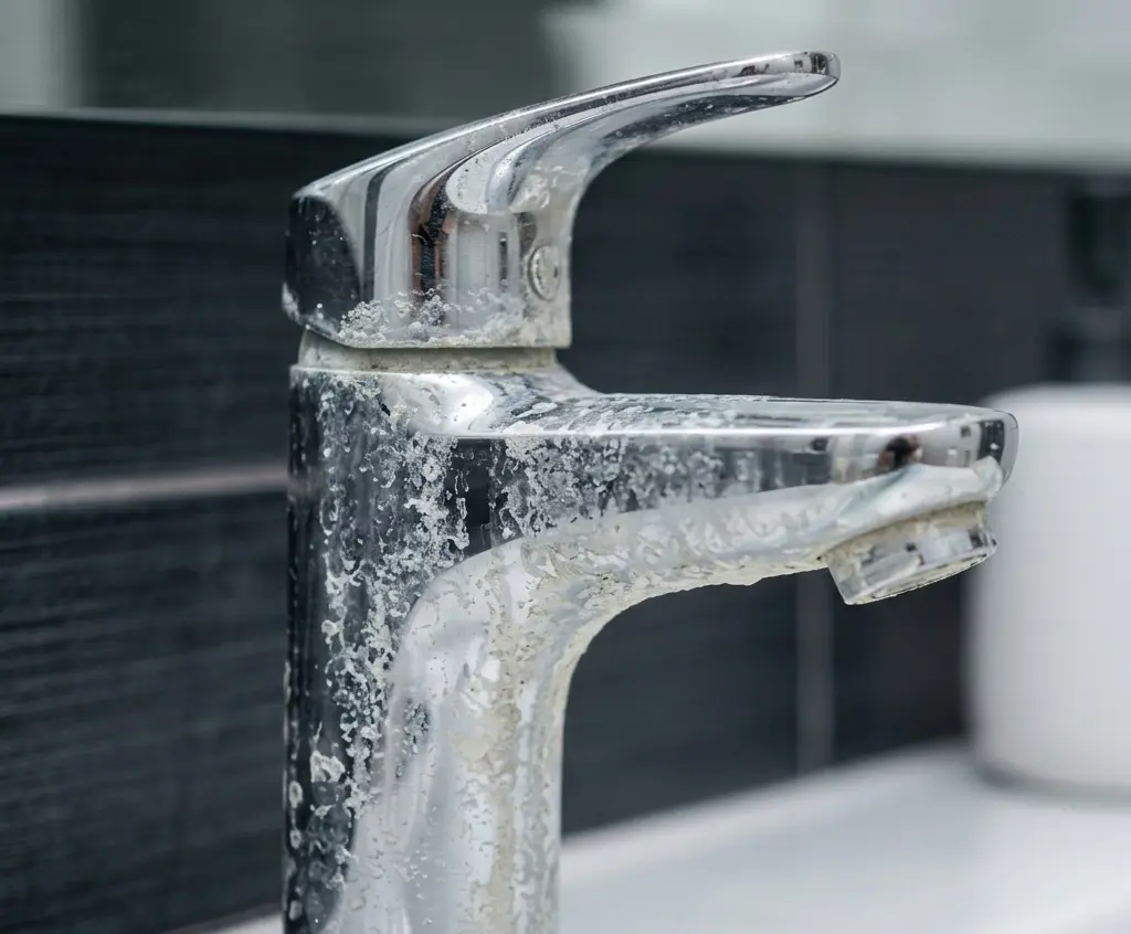 Hard water stain removal from bathroom taps in Hyderabad